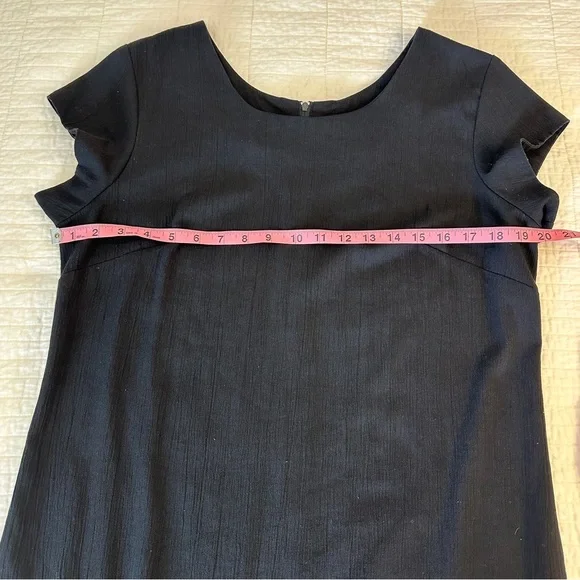 Vintage 80’s black Sz 12 Drop Waist Shift Dress Peplum by Stuart Alan - Picture 4 of 9